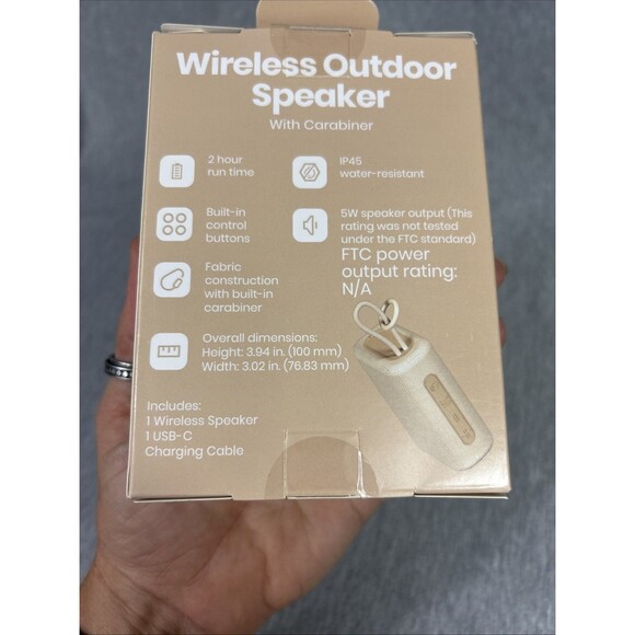 Wireless Outdoor Speaker Portable IP45 Water-Resistant 5W Fabric Carabiner - Picture 8 of 8